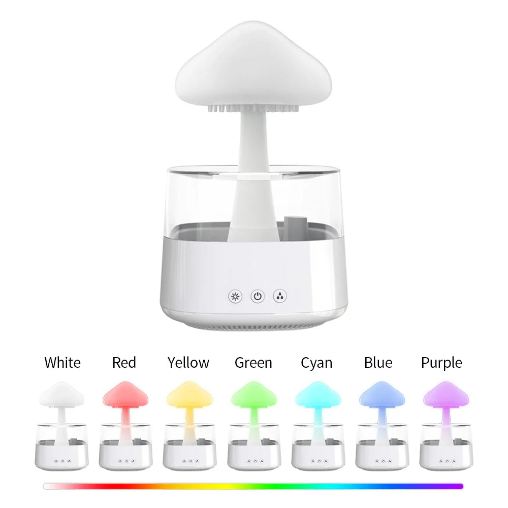 Royaleva Nordic Cloud Humidifier & Aromatherapy Diffuser - LED Raindrop Mist with USB Power - White