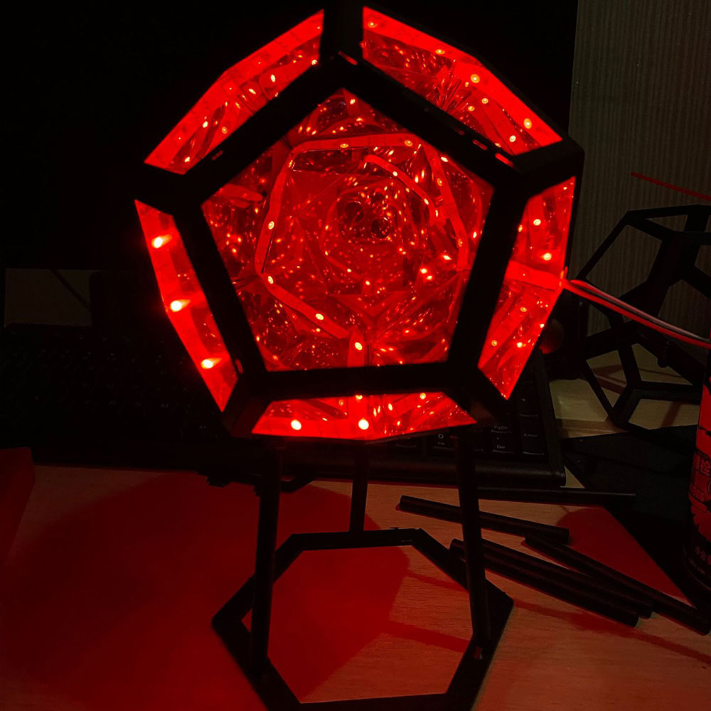 Royallure 3D Dodecahedron Infinity Night Light Lamp - Creative LED Decor