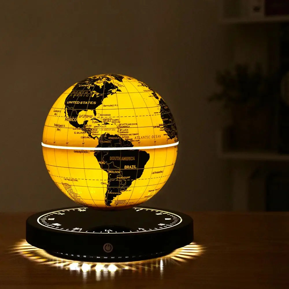 Levitating Magnetic Globe with LED Lights – Floating Rotating Earth for Home Decor & Gifts