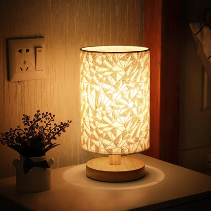 Royallure USB Retro Bedside Table Lamp – Elegant Fabric Design - D-04 with RC