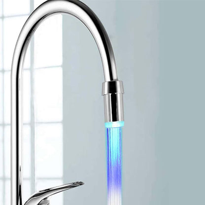 Multicolor LED tap light attachment for faucets, water-powered color-changing effect, easy installation