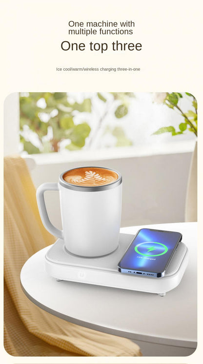 Royaleva Hot and Cold Cup Thermostat Pad with Wireless Charging – 3-in-1 Coaster for Home & Office