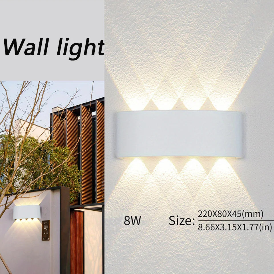 Rayvia Waterproof LED Wall Lamp for Indoor & Outdoor Spaces - 8W White / Warm White