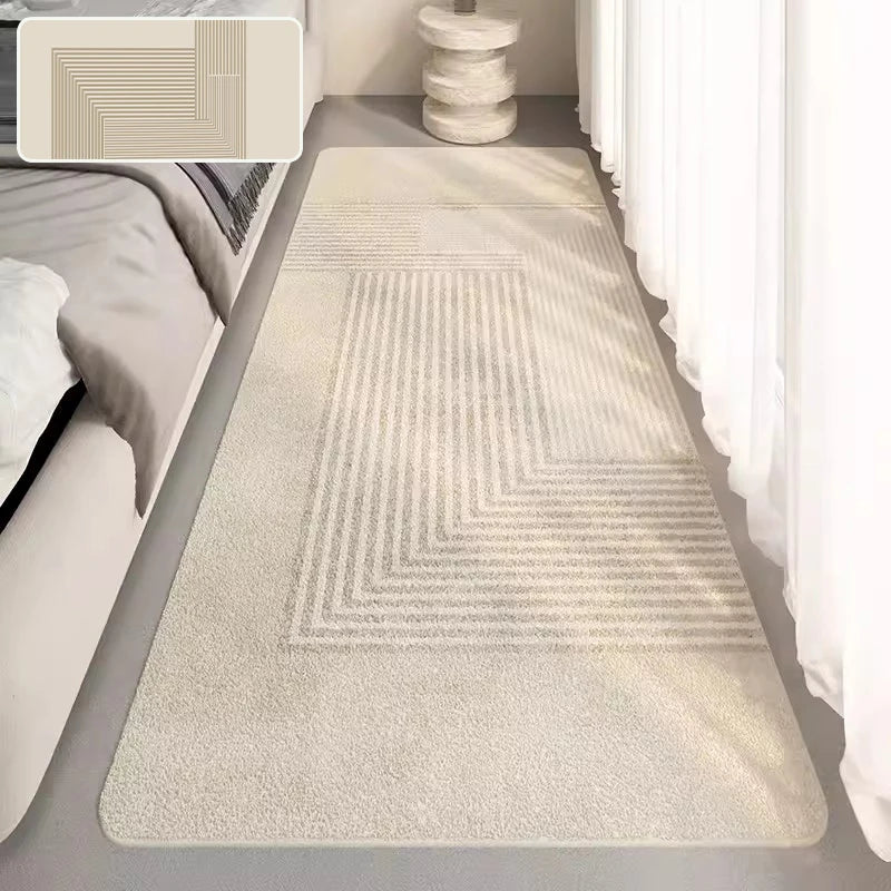 Royaleva Modern Bedside Rug - Soft Faux Cashmere Non-Slip Long Area Carpet - Design 3 / S 60x160cm