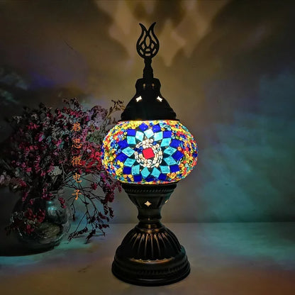 Turkish Mosaic Table Lamp - Handcrafted Art Deco Bedside Light - Mosaic S2