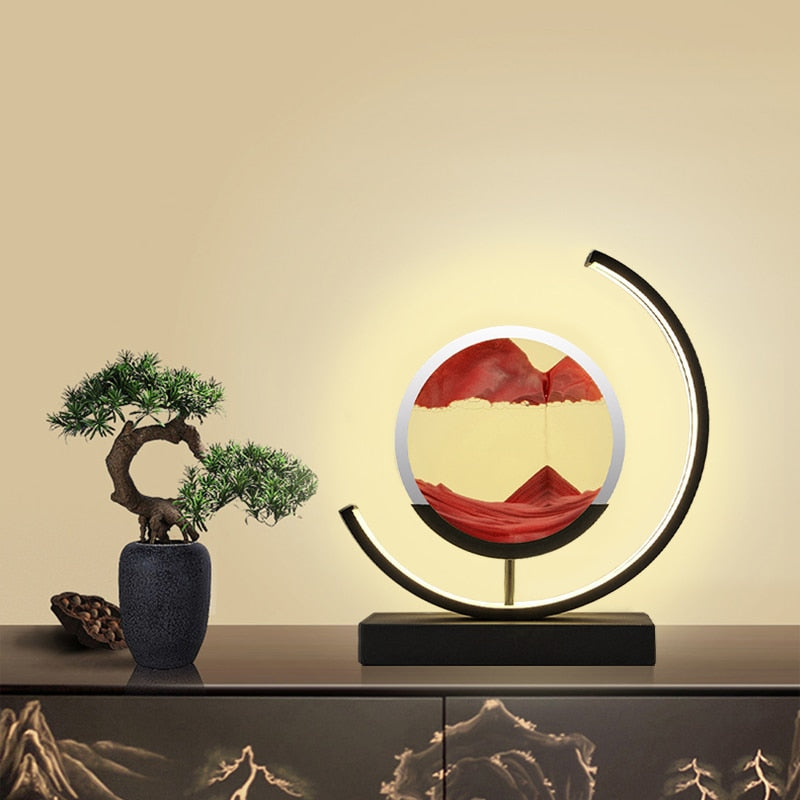 Royallure 3D Hourglass LED Lamp - Mesmerizing Sand Art for Home Decor