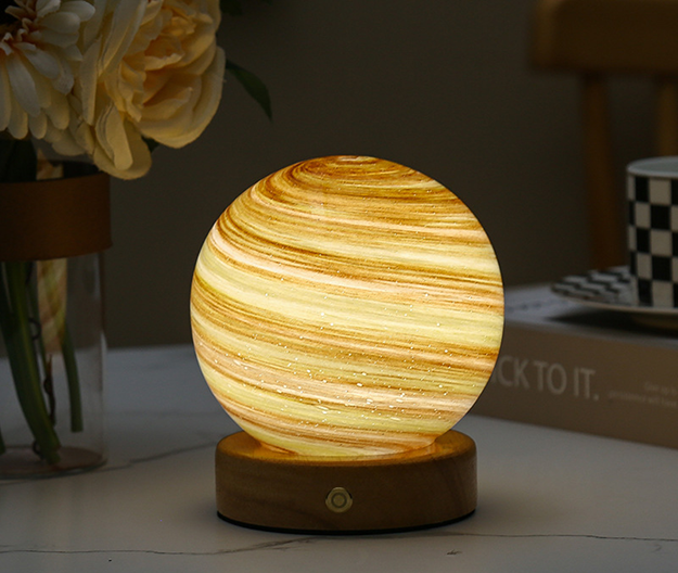 Royallure Glass Moon Sphere - Mesmerizing Lunar Lamp for Tranquil Ambiance