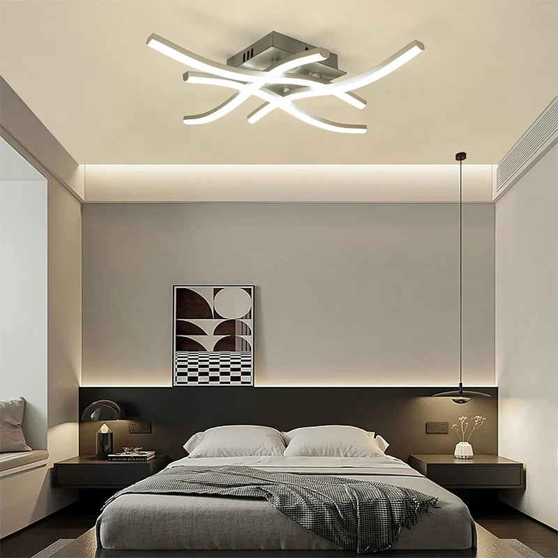 LED Ceiling Lamp Modern 3-Color Dimming Ceiling Light - Sliver / 3colors No Remote