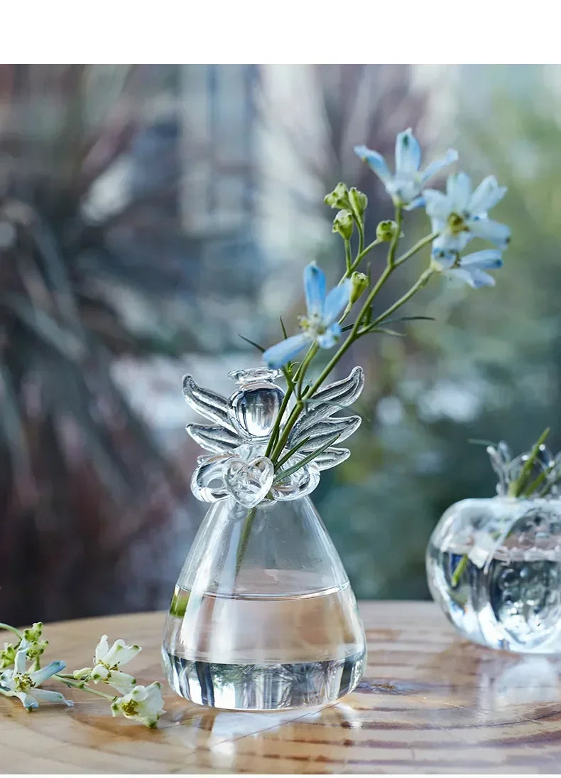 Royelux Transparent Angel Hydroponic Vase - Elegant Desk & Table Decor