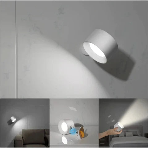 Spotlight Cordless Wall Lamp - 360° Rotation, Dimmable, Rechargeable Wall Light