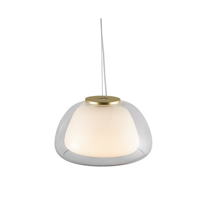 RoyaleGlow Stylish Denmark-Inspired Double Glass Pendant Light Fixture - Gray / Small / Warm White