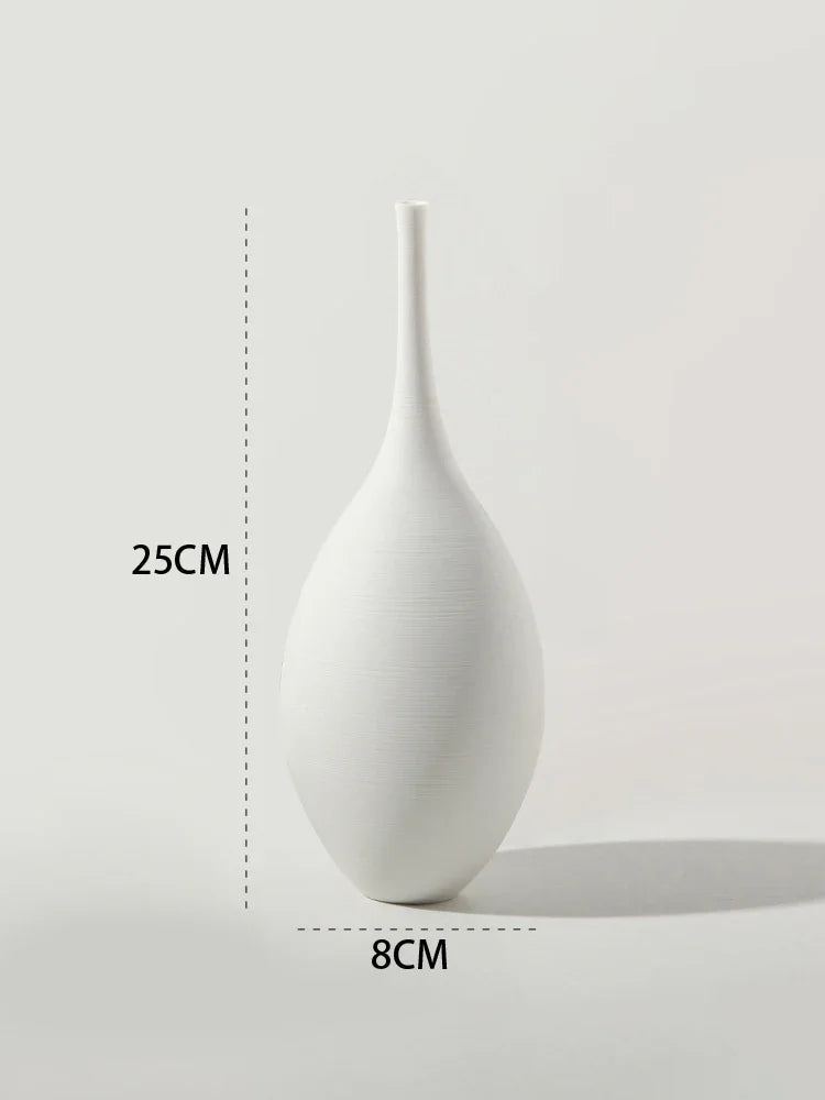 Royelux Minimalist Zen Ceramic Vase – Black and White Harmony