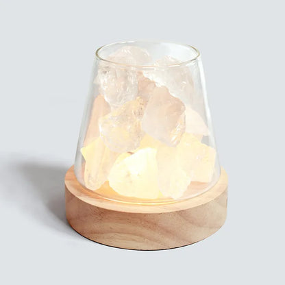 Himalayan Salt Lamp - Crystal Night Light & Essential Oil Diffuser - White