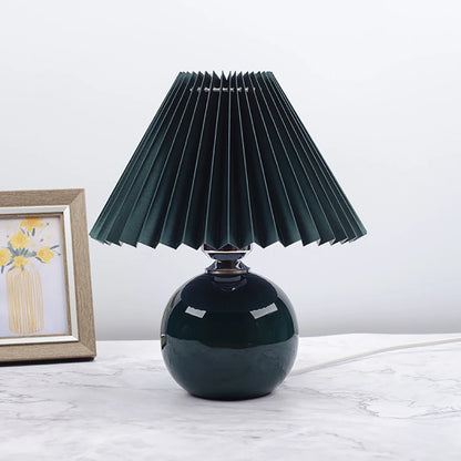 Ceramic Pleated Table Lamp with Tricolored LED