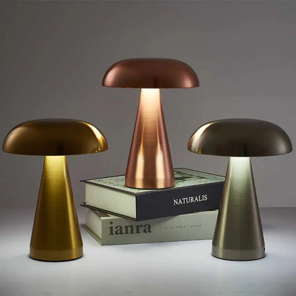 Vintage Mushroom Lamp - Rechargeable Reading Light for Modern Interiors