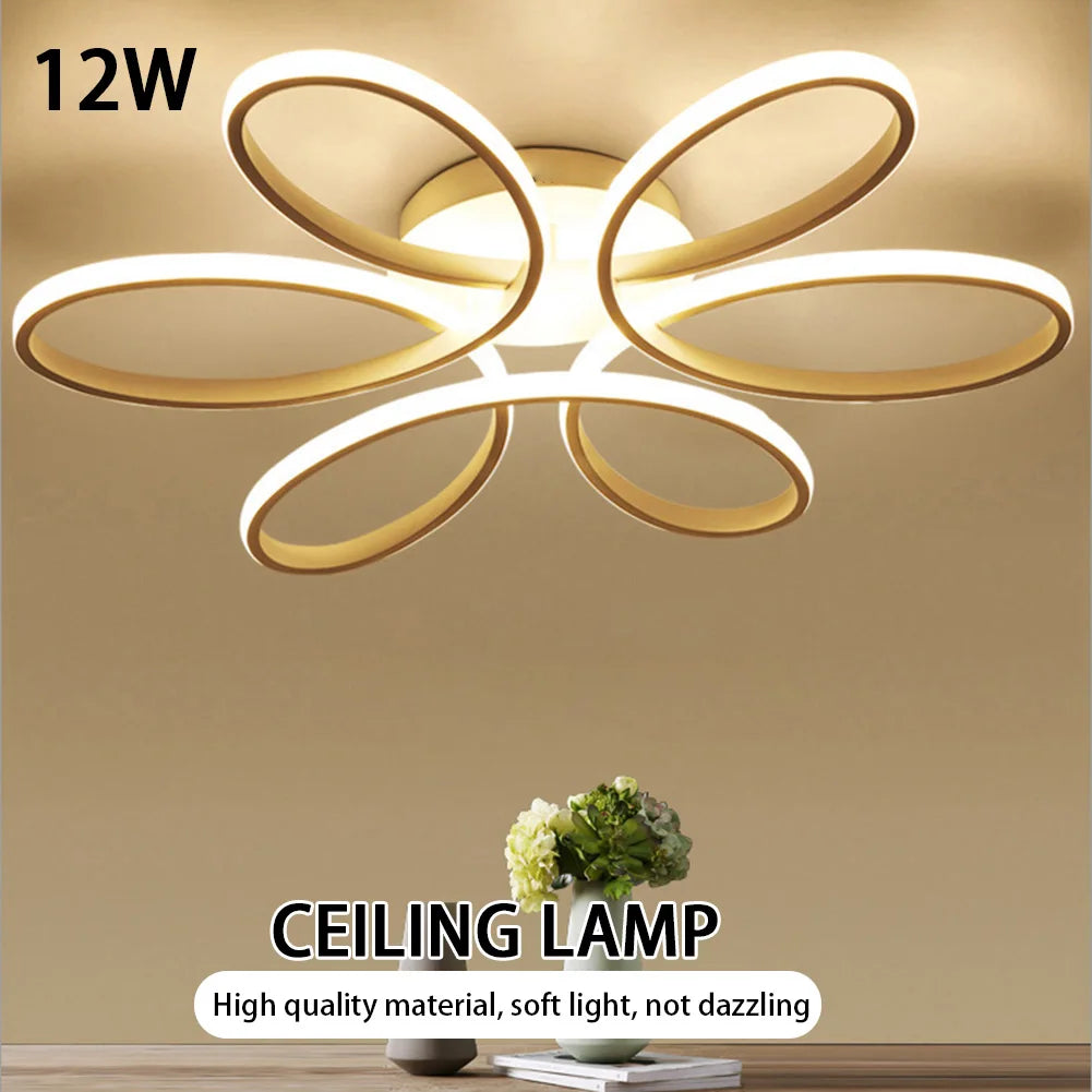 Modern LED Aisle Ceiling Lamp - Flower Design with 3-Color Light - White / White