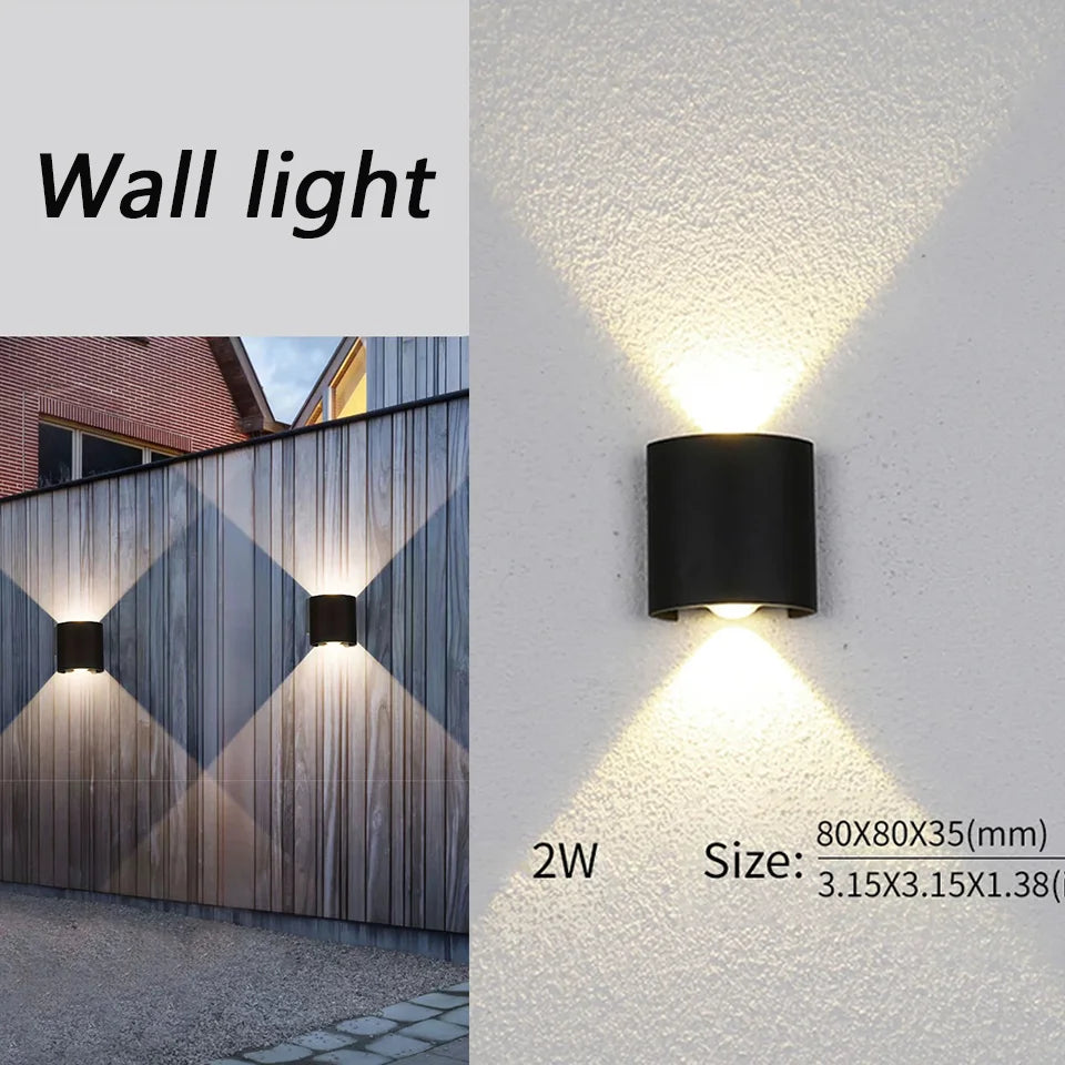 Rayvia Waterproof LED Wall Lamp for Indoor & Outdoor Spaces - 2W Black / Warm White