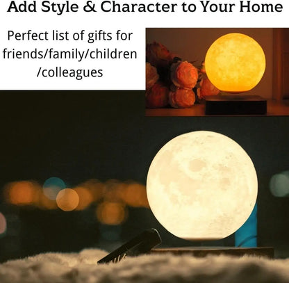 Levitating Moon Lamp – 3-Color Floating LED Light for Home & Office Décor