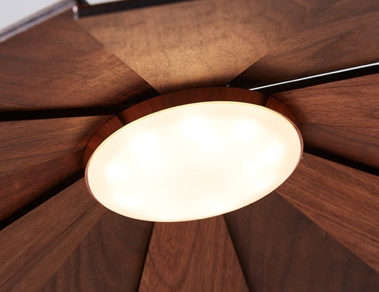 RoyaleGlow Blossom Wood Pendant Light – Natural Elegance for Modern Spaces - Walnut