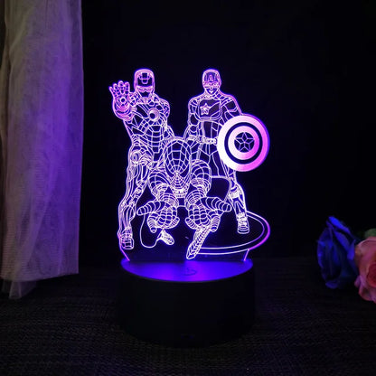 Royallure 3D Spiderman LED Night Light - USB Powered Phantom Desk Lamp - dark blue / 7 colors no remote