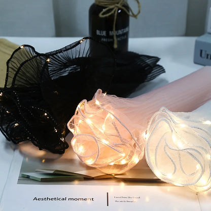 Royaleva LED Flower Bouquet Wrapper – Elegant Tulle Roll with Warm White LED Lights