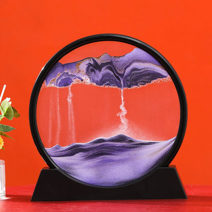 Royaleva Sand and Water Moving Art - Unique Desktop Decor with Ever-Changing Patterns - Amethyst / 7 inch Diameter