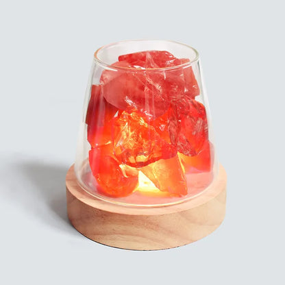 Himalayan Salt Lamp - Crystal Night Light & Essential Oil Diffuser - Red