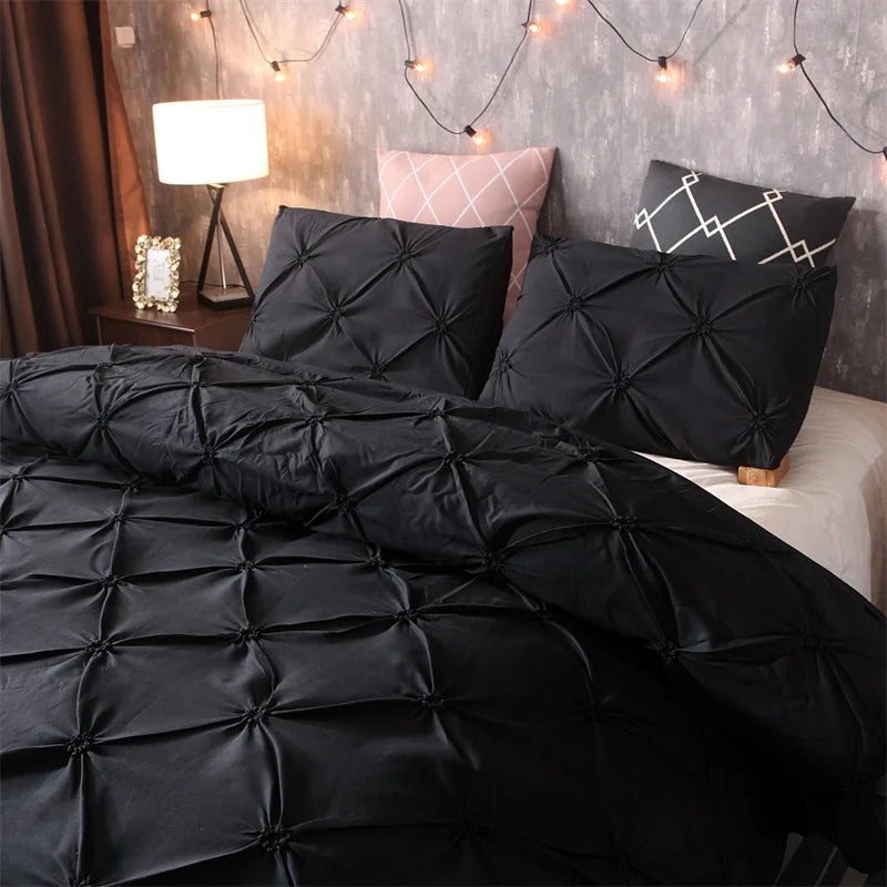 Luxora Diamond Pintuck Bed Set - 3 Piece Duvet Cover Set