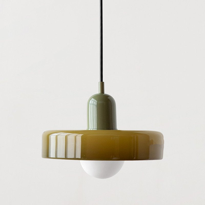 RoyaleGlow Scandinavian-Style Vintage Glass Pendant Light for Elegant Illumination - Small / Tea Green / Green