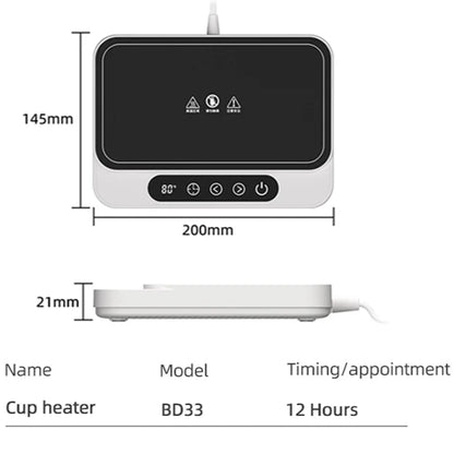 RoyaleGlow Electric Mug Warmer Plate with 9 Temperature Settings – 50W Hot Plate Coaster