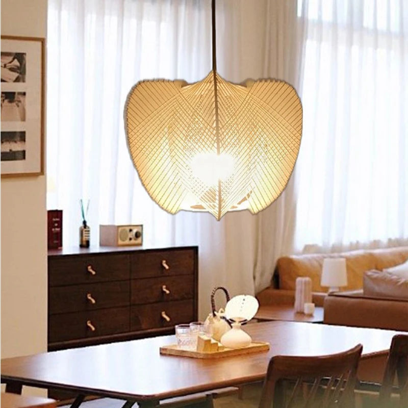 Modern Wood Hemp Rope Chandelier – Retro E27 Lamp for Bedroom and Bar - D