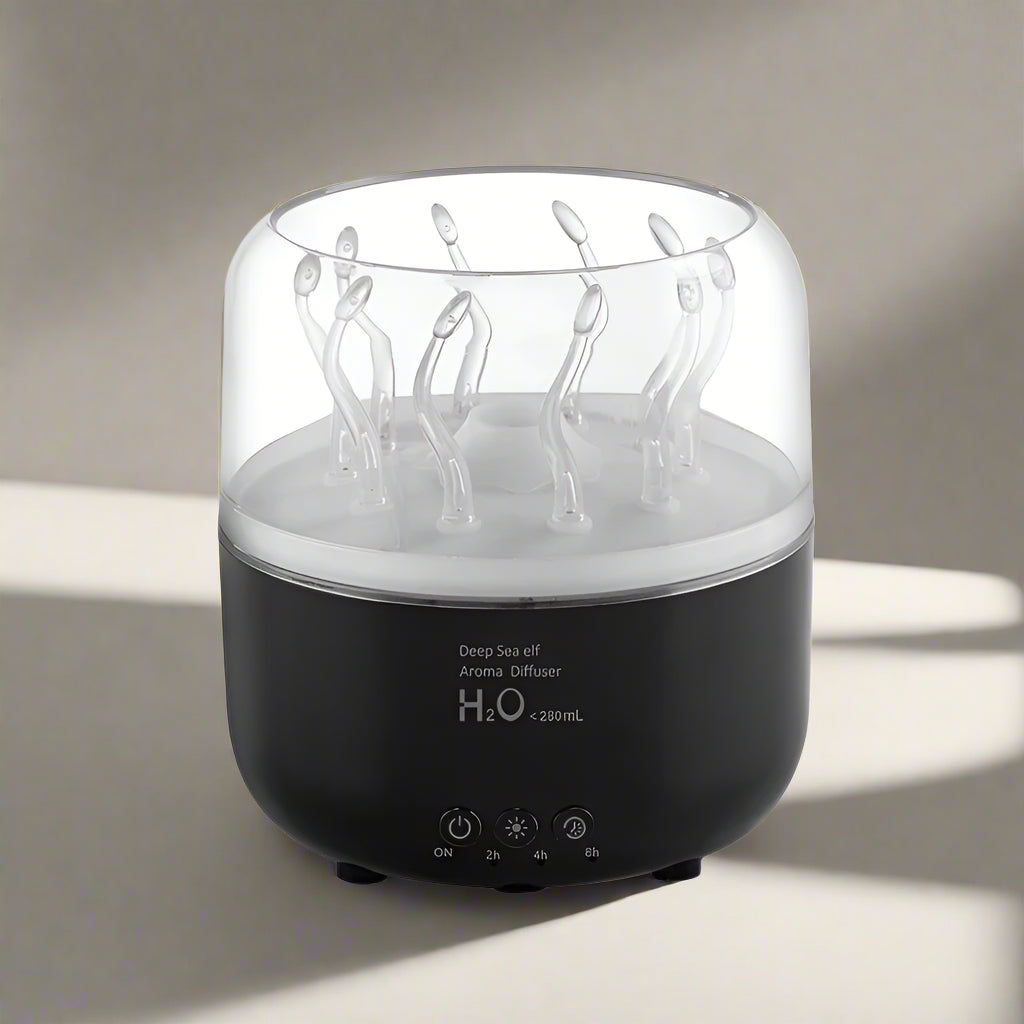 Royaleva Tank-Shaped Aromatherapy Diffuser – Jellyfish Mist Maker with Colorful Lights