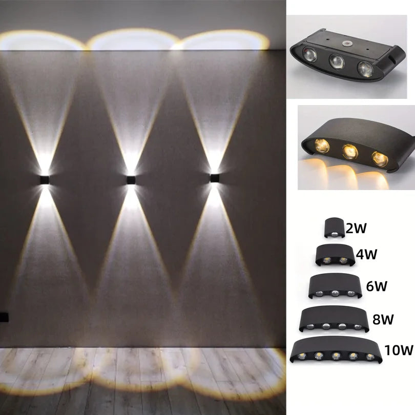 Rayvia Waterproof LED Wall Lamp for Indoor & Outdoor Spaces - 8W Black / Natural White