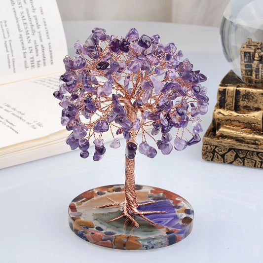 Royallure Crystal Money Tree – Amethyst Healing Gemstone Tree - Zishu