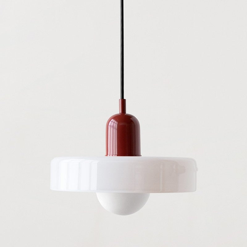 RoyaleGlow Scandinavian-Style Vintage Glass Pendant Light for Elegant Illumination - Small / White / Red