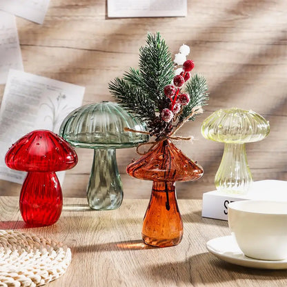 Royelux Transparent Mushroom Glass Vase