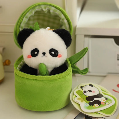 Royelux Bamboo Panda Plush Pendant - Adorable 10cm Soft Doll for Bags & Gifts