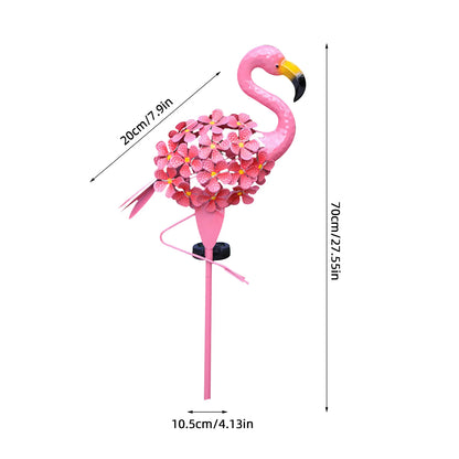 Royelux Flamingo Solar Stake Light - Decorative Metal Garden Lamp