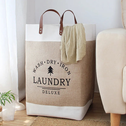 Rayvia Laundry Hamper - Chic Design with Durable Leather Handles