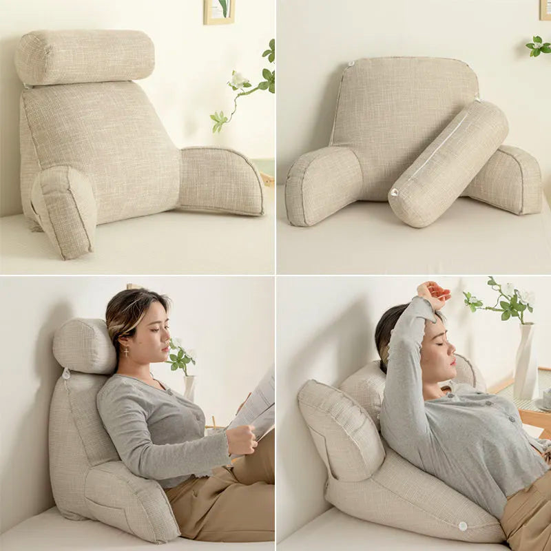 Deluxe Backrest Pillow – Your Ultimate Comfort Companion! - Cream