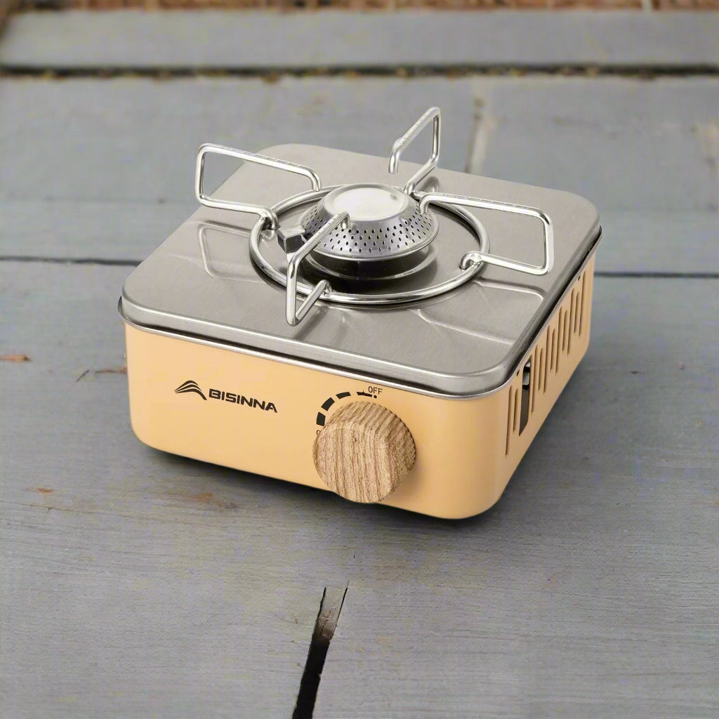 Royaleva Portable Camping Gas Stove - 2800W High-Power Outdoor Cassette Burner - Khaki