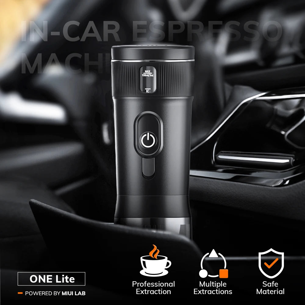 MIUI Portable Travel Espresso Maker – Lightweight DC12V Coffee Machine for Car & Camping