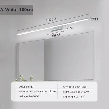 RoyaleGlow Modern LED Bathroom Vanity Light with Adjustable Tricolor Lighting - LWL155 A White 100cm / Neutral light