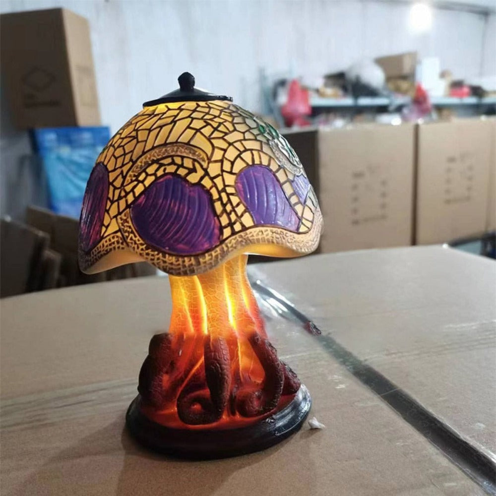 Royallure Stained Glass Mushroom Table Lamp