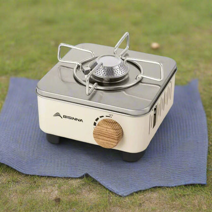 Royaleva Portable Camping Gas Stove - 2800W High-Power Outdoor Cassette Burner - White