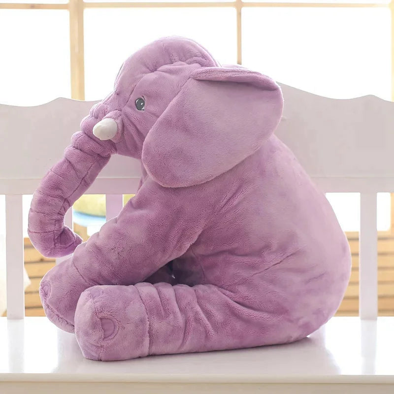 RoyaleGlow Baby Elephant Pillow - Soft Plush Stuffed Animal for Kids & Infants - Purple / 40cm