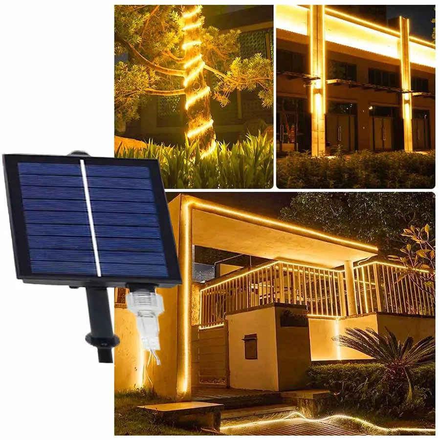 Royelux Solar LED Strip Light - 16.4ft Waterproof Outdoor Light Bar with Remote