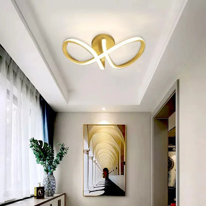 Modern LED Ceiling Light - Minimalist Design for Living Room and Bedroom - B Black / Tricolor Light