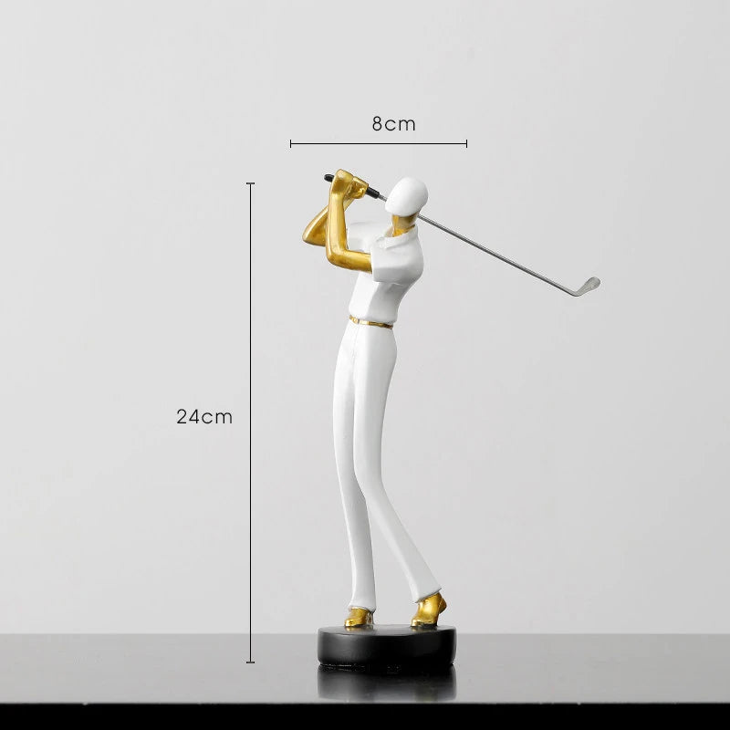 Creative Golfer Figurines – Abstract Golf Player Ornament for Modern Home Decor