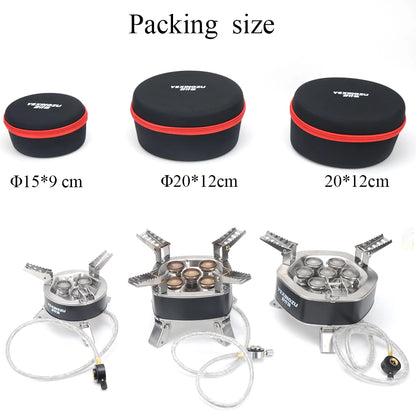 Royaleva Portable Camping Gas Stove - 3 & 5 Burner Folding Outdoor Cooking Stove - 3 burner